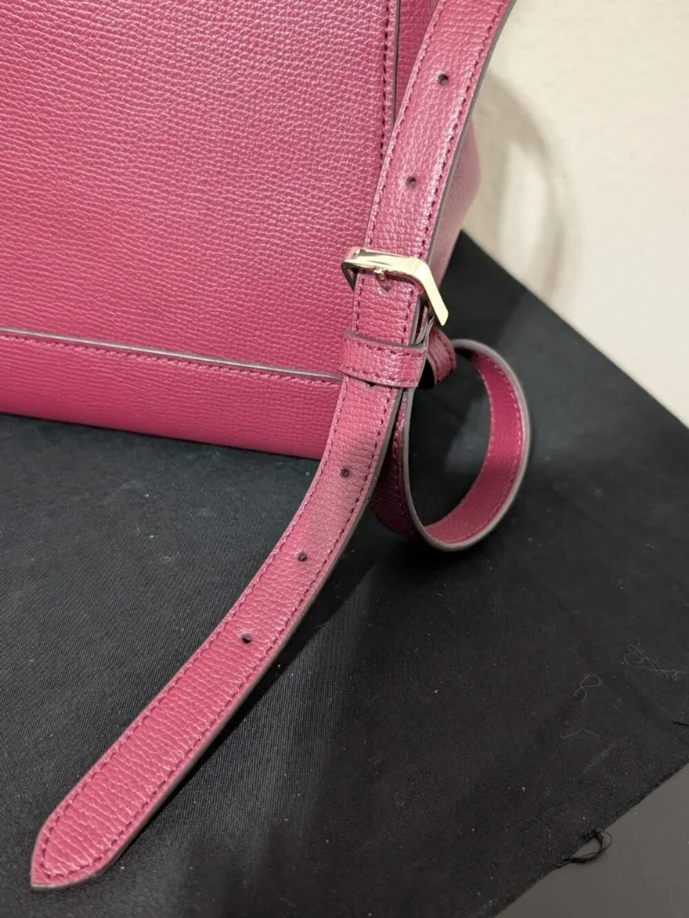 Kate Spade Darcy Flap Backpack Grain Leather WKR00548 Burgundy Drawstring